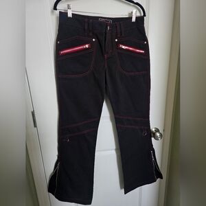 KikGirl Kikwear Vintage 2000s NWOT Black Pants w/Red Detaling Sz 9